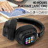 ANC Headphones, Hybrid Wireless Headphone With Multi Touch Control LED Screen